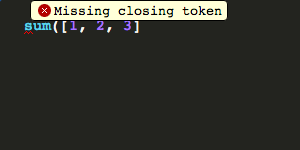 Example of an error message